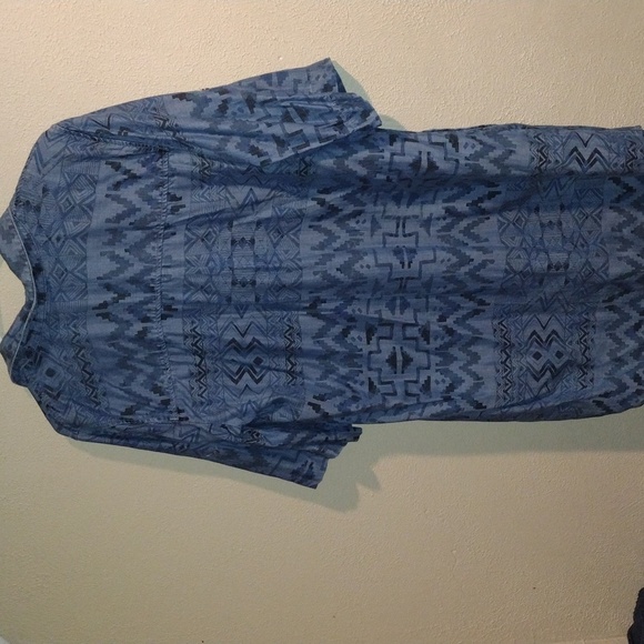 Chelsea & Theodore 100% Tencel Chambray Aztec Dress Tunic L - Picture 5 of 5
